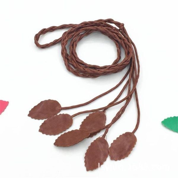 belts fashion women solid color braided leaf belt 2021 boho girls thin waist rope knit for dress waistbands accessories, Black;brown
belts fashion women solid color braided leaf belt 2021 boho girls thin waist rope knit for dress waistbands accessories, Black;brown