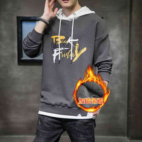 sweater hoodie youth plush thickened junior high school men's autumn coat fashion winter, Black
sweater hoodie youth plush thickened junior high school men's autumn coat fashion winter, Black