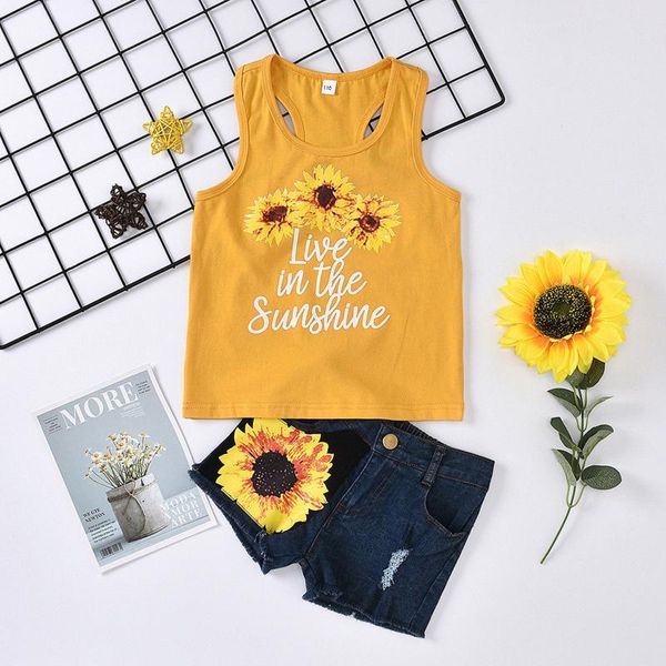 clothing sets toddler kids baby sleeveless letter sunflower denim shorts outfits summer casual clothes solid bodysuit, White
clothing sets toddler kids baby sleeveless letter sunflower denim shorts outfits summer casual clothes solid bodysuit, White