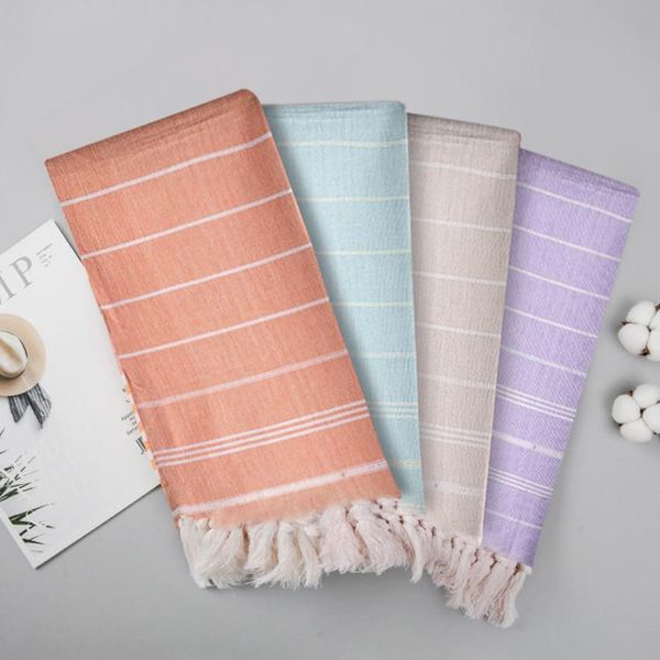 towel cotton turkish beach towels with tassels bath travel camping shawl sauna gym pool striped blanket tapestry 100x180cm#g30 
towel cotton turkish beach towels with tassels bath travel camping shawl sauna gym pool striped blanket tapestry 100x180cm#g30
