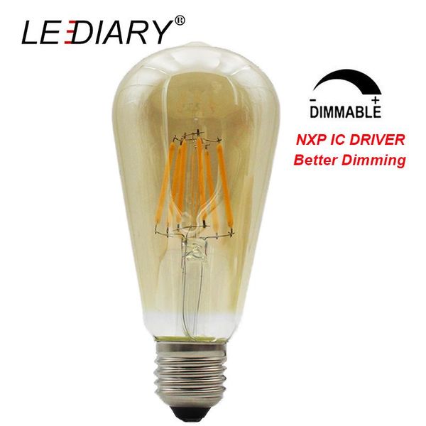 bulbs lediary 8w dimmable 220v st64 e27 vintage amber glass led filament bulb edison lamp nxp ic driver dimming real 7.7w no flicker
bulbs lediary 8w dimmable 220v st64 e27 vintage amber glass led filament bulb edison lamp nxp ic driver dimming real 7.7w no flicker