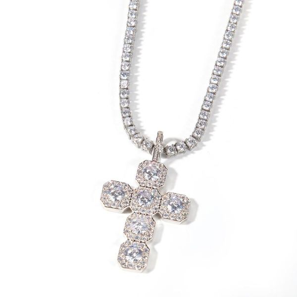 pendant necklaces hiphop christmas copper inlaid zircon simple necklace clavicle chain cross, Silver
pendant necklaces hiphop christmas copper inlaid zircon simple necklace clavicle chain cross, Silver