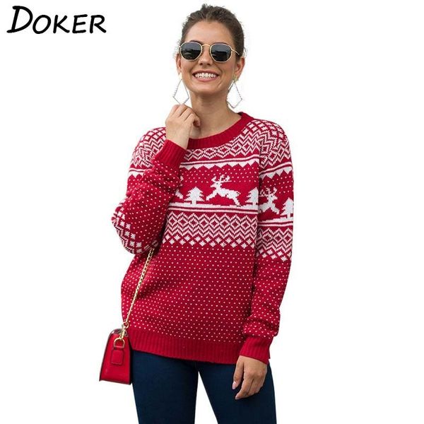 elk print christmas red sweater women autumn winter basic o-neck long sleeve jumper pullover vintage knitted sweaters femme 210423, White;black
elk print christmas red sweater women autumn winter basic o-neck long sleeve jumper pullover vintage knitted sweaters femme 210423, White;black