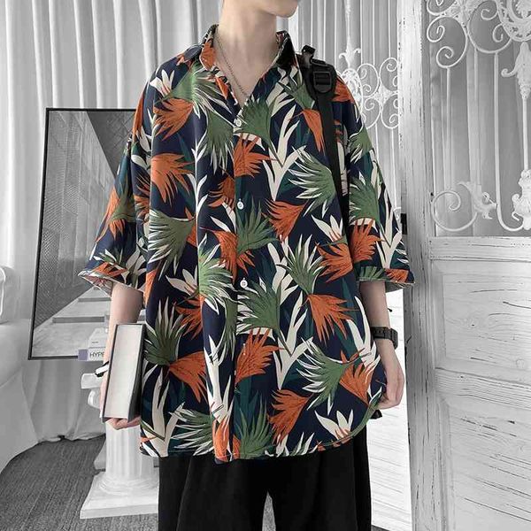 men's casual shirts summer flower fashion printed men streetwear korean loose short-sleeved mens hawaiian -2xl 2l10, White;black
men's casual shirts summer flower fashion printed men streetwear korean loose short-sleeved mens hawaiian -2xl 2l10, White;black