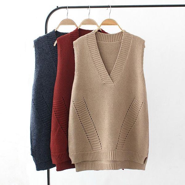 women's vests plus size vest 2021 spring v-neck fashion hollow knitted warm, Black;white
women's vests plus size vest 2021 spring v-neck fashion hollow knitted warm, Black;white