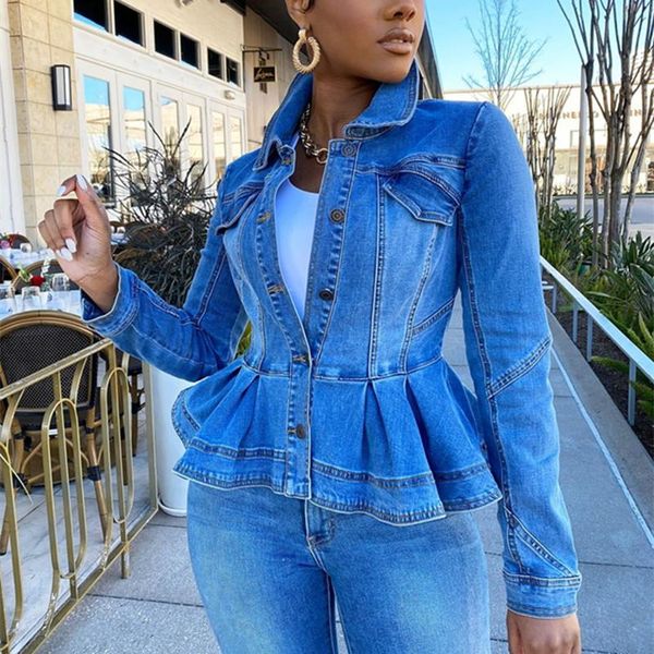 women's jackets ruffled denim jacket slim fit short lapel single-breasted casual fashion ladies blue cardigan, Black;brown
women's jackets ruffled denim jacket slim fit short lapel single-breasted casual fashion ladies blue cardigan, Black;brown