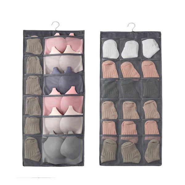 storage boxes & bins double sided hanging closet bag 30 mesh pockets organizer for bra socks clothes
storage boxes & bins double sided hanging closet bag 30 mesh pockets organizer for bra socks clothes