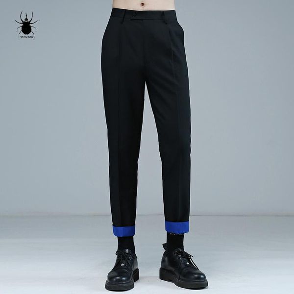 british street style suit trousers with curly edges, tapered slacks, small legs men's pants, Black
british street style suit trousers with curly edges, tapered slacks, small legs men's pants, Black