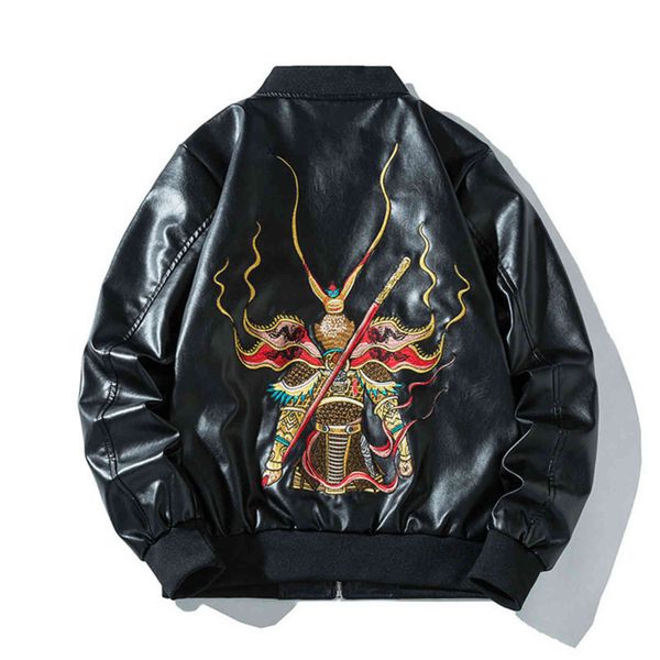 men's pu embroidered et, goku baseball suit, sukajan, fashion street imitation leather long sved cloth, autumn, 2021, Black
men's pu embroidered et, goku baseball suit, sukajan, fashion street imitation leather long sved cloth, autumn, 2021, Black