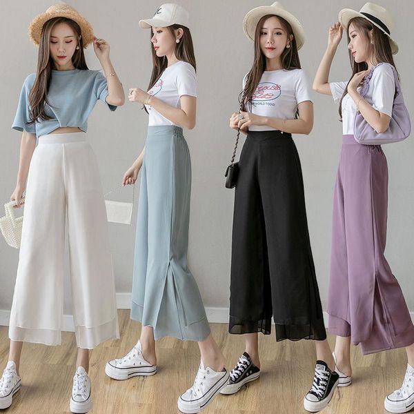 women's pants & capris draping double-layer chiffon wide-leg women summer thin and all-matching 2021 high waist loose straight ankle cu, Black;white
women's pants & capris draping double-layer chiffon wide-leg women summer thin and all-matching 2021 high waist loose straight ankle cu, Black;white