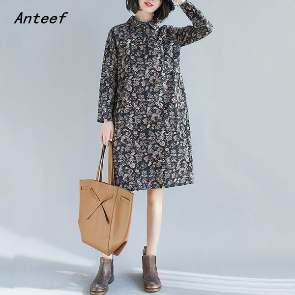 long sleeve plus size cotton linen vintage floral for women casual loose midi autumn dress elegant clothes 2021 ladies dresses, Black;gray
long sleeve plus size cotton linen vintage floral for women casual loose midi autumn dress elegant clothes 2021 ladies dresses, Black;gray