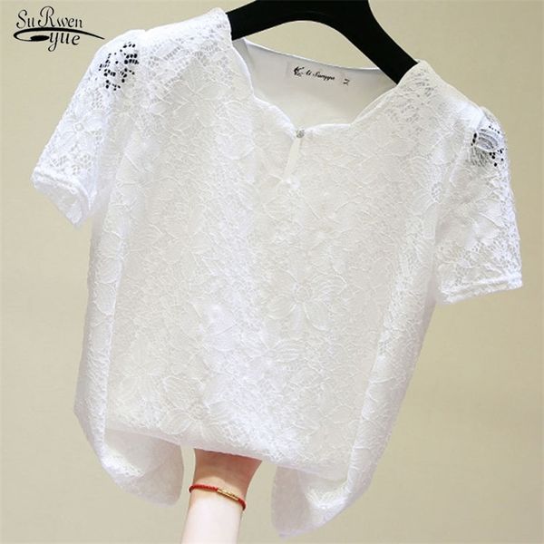 summer plus size women blouses short sleeve lace chiffon blouse korean version elegant solid loose office lady shirt 4805 210421, White
summer plus size women blouses short sleeve lace chiffon blouse korean version elegant solid loose office lady shirt 4805 210421, White
