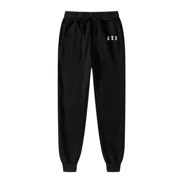men's pants 2021 high-quality fleece trousers print ladies men jogging streetwear track, Black 
men's pants 2021 high-quality fleece trousers print ladies men jogging streetwear track, Black