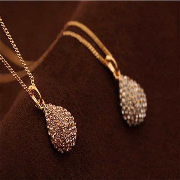 pendant necklaces charm women water drop necklace rhinestone gold color silver lady jewelry statement chain
pendant necklaces charm women water drop necklace rhinestone gold color silver lady jewelry statement chain