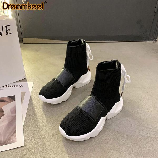 boots ankle for women ultralight platform fashion high-sports shoes knitted upper lace-up thick bottom y, Black
boots ankle for women ultralight platform fashion high-sports shoes knitted upper lace-up thick bottom y, Black