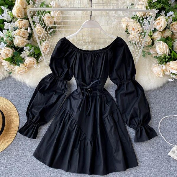 casual dresses early autumn dress 2021 retro gothic women white black bandage mini off shoulder puff sleeve korean vestidos, Black;gray
casual dresses early autumn dress 2021 retro gothic women white black bandage mini off shoulder puff sleeve korean vestidos, Black;gray