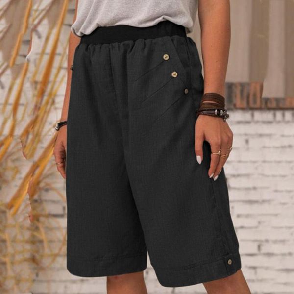 women's shorts solid elastic waist casual fashion loose cotton button pocket daisy print wide-leg pantalones cortos #g1, White;black
women's shorts solid elastic waist casual fashion loose cotton button pocket daisy print wide-leg pantalones cortos #g1, White;black
