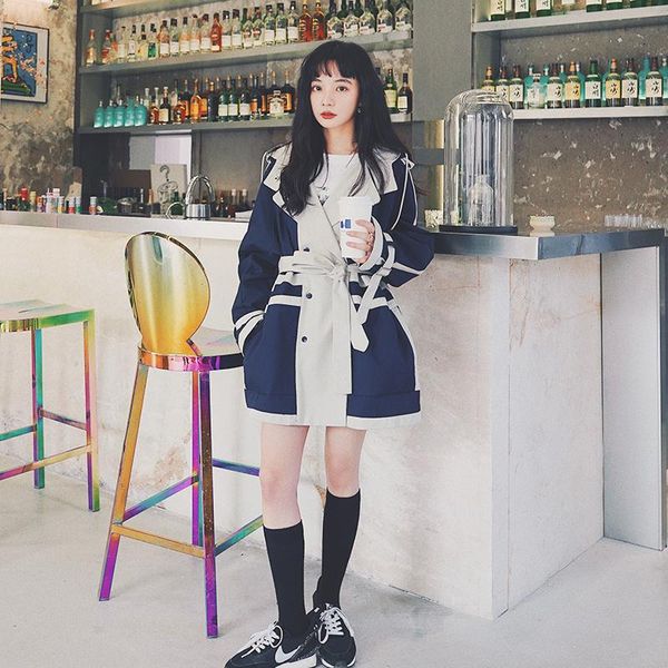 women's trench coats 2021 ladies stitching windbreaker women fashion loose spring autumn coat casual hooded waist female korean navy bl, Tan;black
women's trench coats 2021 ladies stitching windbreaker women fashion loose spring autumn coat casual hooded waist female korean navy bl, Tan;black