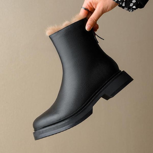 boots ladies short genuine leather warm fur fashion platform high heels winter shoes woman plush large size 34-43, Black
boots ladies short genuine leather warm fur fashion platform high heels winter shoes woman plush large size 34-43, Black
