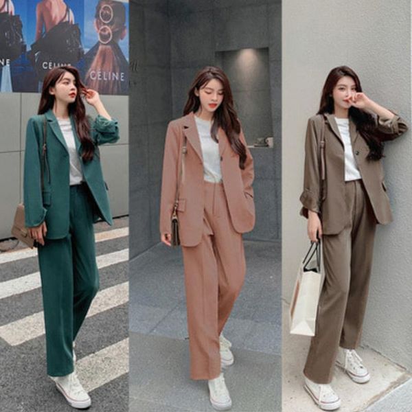 women's two piece pants spring autumn office suit two-piece pantsuit elegant blazer girly female set casual loose jacket work clothes, White
women's two piece pants spring autumn office suit two-piece pantsuit elegant blazer girly female set casual loose jacket work clothes, White