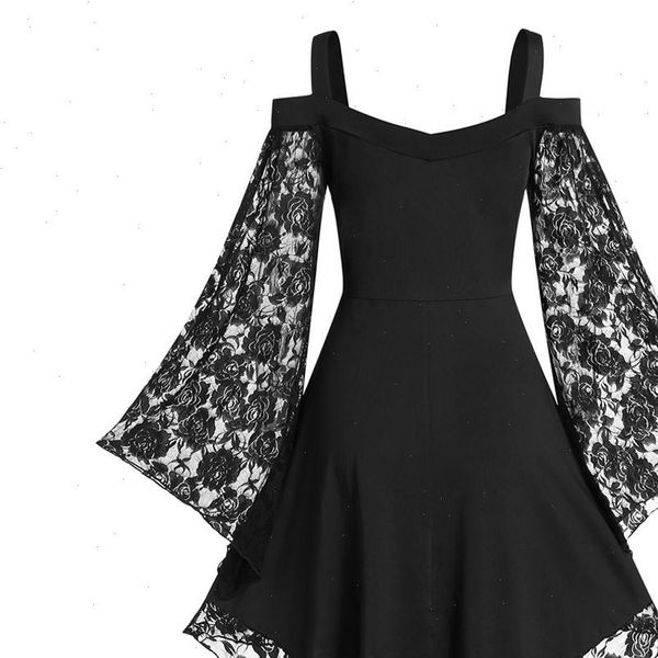 gothic vintage lace patchwork women dresses plus size goth bandage spaghetti strap, Black;gray
gothic vintage lace patchwork women dresses plus size goth bandage spaghetti strap, Black;gray