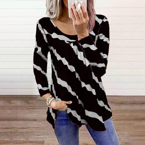 women's t-shirt autumn women long sleeve striped printed casual ladies t-shirts round neck fashion female loose t shirt mujer streetwe, White
women's t-shirt autumn women long sleeve striped printed casual ladies t-shirts round neck fashion female loose t shirt mujer streetwe, White