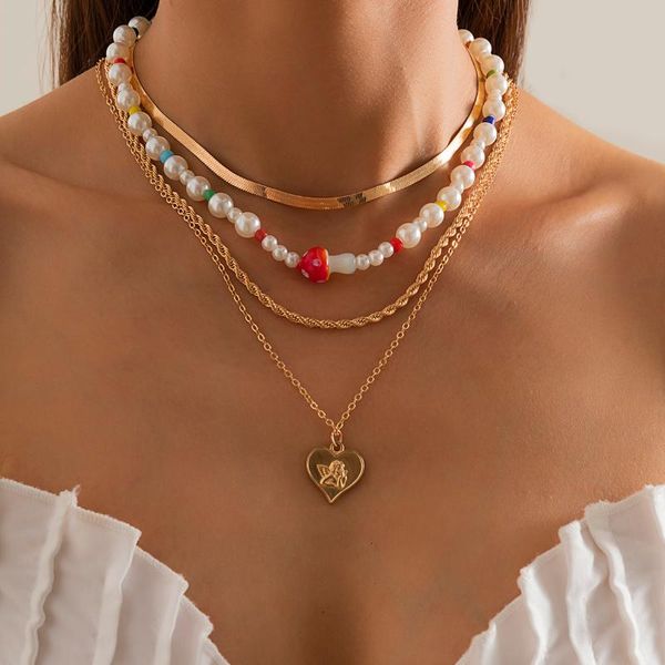 chains korean elegant simple simulated pearl beaded chain choker necklace for women cute sweet mushroom y2k boho jewelry, Silver
chains korean elegant simple simulated pearl beaded chain choker necklace for women cute sweet mushroom y2k boho jewelry, Silver