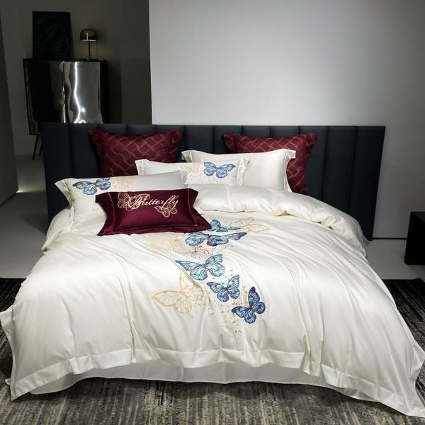 bedding sets 2021 100s long staple cotton embroidery butterfly set designer bed sheet duvet cover 4pcs
bedding sets 2021 100s long staple cotton embroidery butterfly set designer bed sheet duvet cover 4pcs