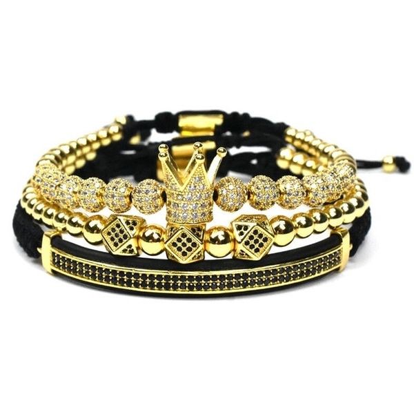 3pcs/set men bracelet jewelry crown charms macrame beads bracelets for women masculina pulseira feminina gift valentine's day christmas, Golden;silver
3pcs/set men bracelet jewelry crown charms macrame beads bracelets for women masculina pulseira feminina gift valentine's day christmas, Golden;silver