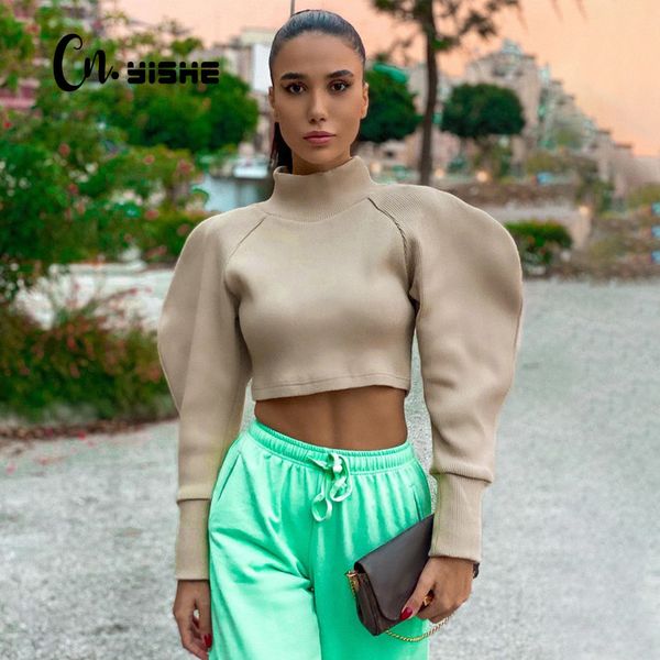 cnyishe ribbed women puff sleeve t shirt turtleneck crop elegant streetwear spring club solid tees female blusas 210419, White
cnyishe ribbed women puff sleeve t shirt turtleneck crop elegant streetwear spring club solid tees female blusas 210419, White
