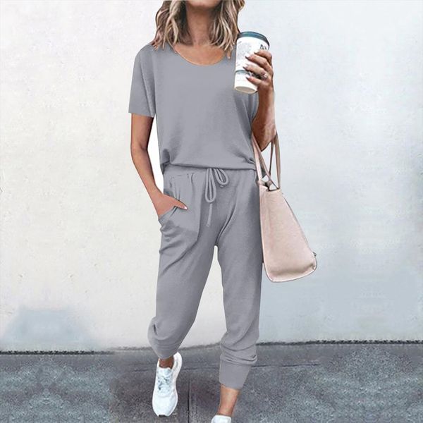tracksuit suits pure color suit womenpant short sleeve leisure pocket home sweatpants sets sports fitness conjuntos de mujer, White
tracksuit suits pure color suit womenpant short sleeve leisure pocket home sweatpants sets sports fitness conjuntos de mujer, White
