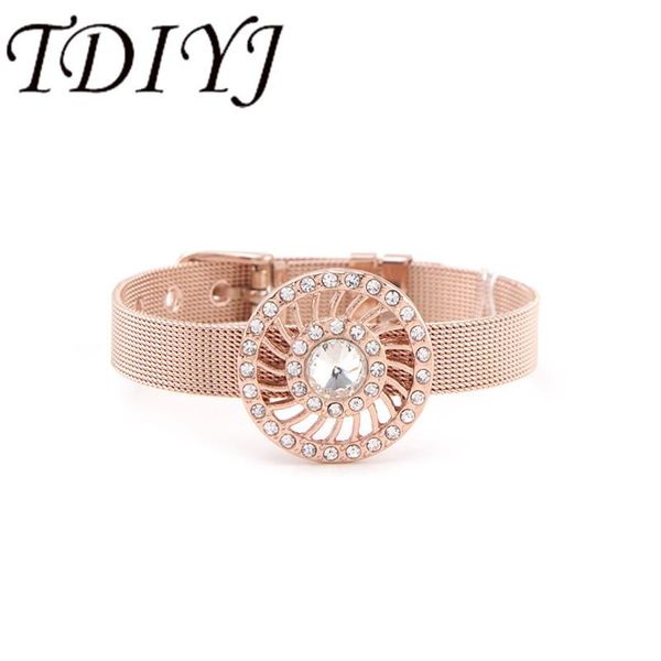 charm bracelets tdiyj diy rose gold round crystal whirl big slide charms stainless steel mesh bracelet for women gift jewelry 1set, Golden;silver
charm bracelets tdiyj diy rose gold round crystal whirl big slide charms stainless steel mesh bracelet for women gift jewelry 1set, Golden;silver