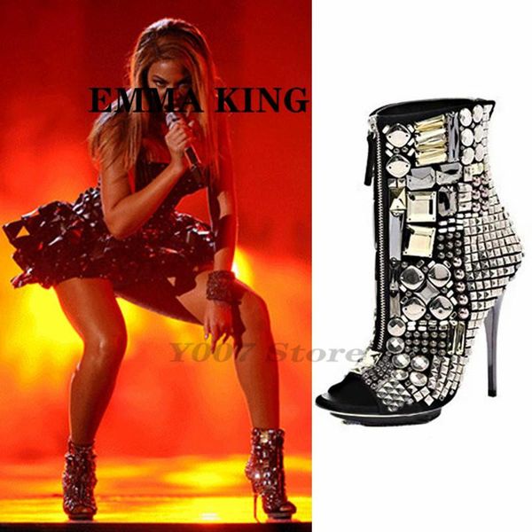 beyonce sandals boots women high heels shoes full crystal rhinestones ankle for woman peep toe stiletto summer, Black
beyonce sandals boots women high heels shoes full crystal rhinestones ankle for woman peep toe stiletto summer, Black