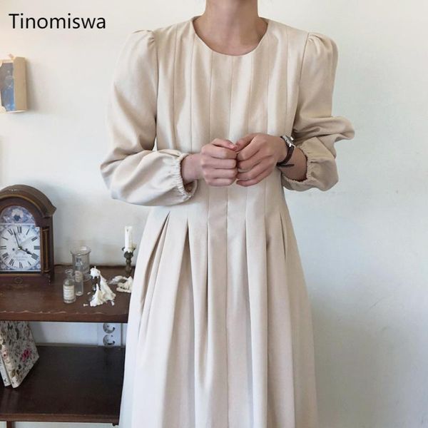 casual dresses elegant dress women korean chic long sleeve pleated femme 2021 loose high waist office lady vestidos a334, Black;gray
casual dresses elegant dress women korean chic long sleeve pleated femme 2021 loose high waist office lady vestidos a334, Black;gray
