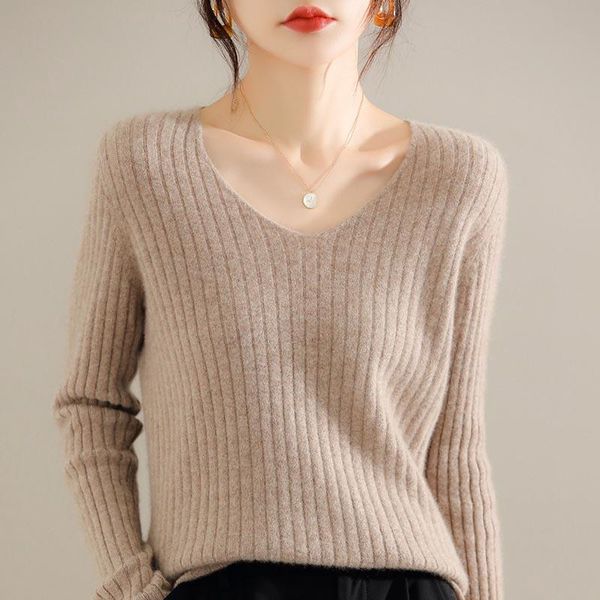 women's sweaters vneck long sleeve for woman 100% pure wool knitted jumpers 5colors soft warm pullovers lady clothes, White;black
women's sweaters vneck long sleeve for woman 100% pure wool knitted jumpers 5colors soft warm pullovers lady clothes, White;black