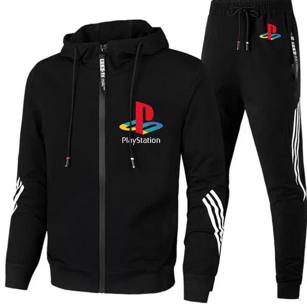 men's tracksuits 2021 playstation logo sports shirt suit zip hoodie+pants two pieces of casual sportswear hip-hop street, Gray
men's tracksuits 2021 playstation logo sports shirt suit zip hoodie+pants two pieces of casual sportswear hip-hop street, Gray