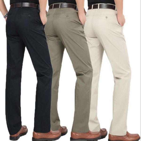 men's pants men casual high waist trousers stretch quality straight thin cotton business straight-leg, Black
men's pants men casual high waist trousers stretch quality straight thin cotton business straight-leg, Black