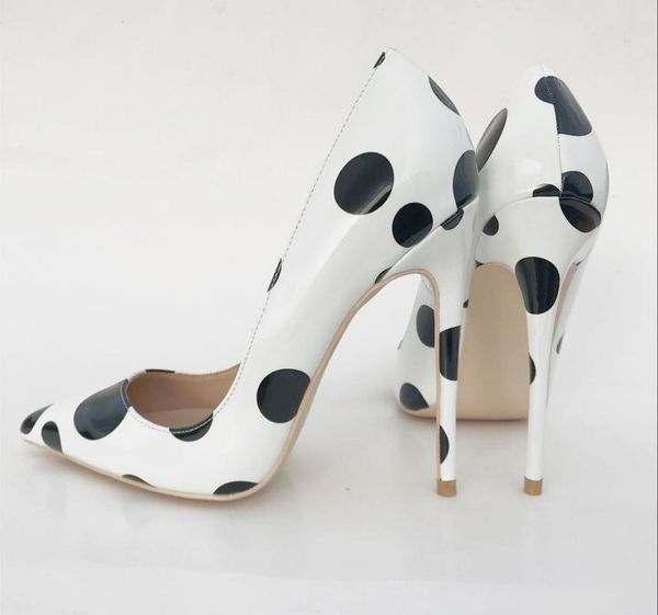 dress shoes polka dot white patent leather pumps women slip on celebrity party female zapatos shallow opening ladies bridal high heels, Black
dress shoes polka dot white patent leather pumps women slip on celebrity party female zapatos shallow opening ladies bridal high heels, Black