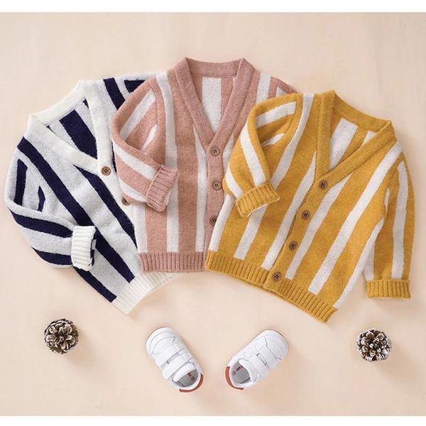 jackets baby boys girls long sleeve knit children's cardigan coat autumn winter infant kids v-neck stripe, Blue;gray
jackets baby boys girls long sleeve knit children's cardigan coat autumn winter infant kids v-neck stripe, Blue;gray