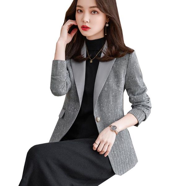 women's suits & blazers 2021 arrival casual spring autumn ladies blazer women fashion gray khaki plaid coat female slim single button j, White;black
women's suits & blazers 2021 arrival casual spring autumn ladies blazer women fashion gray khaki plaid coat female slim single button j, White;black