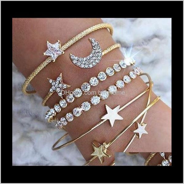 tennis bracelets jewelry drop delivery 2021 fashion sets diamante wholesale alloy star moon cute pattern sier gold bracelet kzglw, Golden;silver
tennis bracelets jewelry drop delivery 2021 fashion sets diamante wholesale alloy star moon cute pattern sier gold bracelet kzglw, Golden;silver