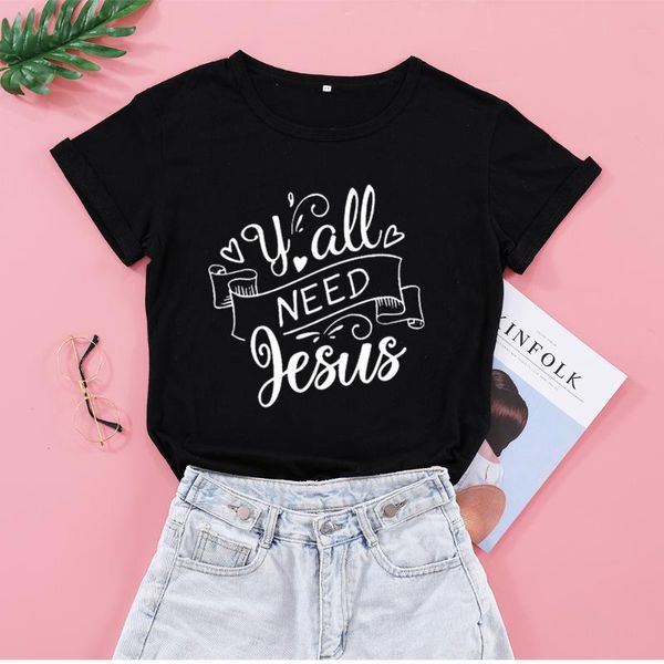 women's t-shirt yall need jesus funny graphic 90s aesthetic women tshirt fashion christian cotton female clothing crew neck short sleev, White
women's t-shirt yall need jesus funny graphic 90s aesthetic women tshirt fashion christian cotton female clothing crew neck short sleev, White