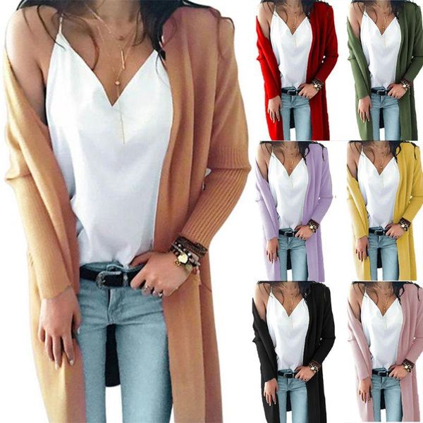 women's knits & tees women autumn open front cardigan solid candy color knitted loose midi sweaters long sleeve knee length outwear coa, White
women's knits & tees women autumn open front cardigan solid candy color knitted loose midi sweaters long sleeve knee length outwear coa, White