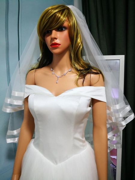 bridal veils design wedding veil with ribbon edge two layer for bride comb accessories, Black
bridal veils design wedding veil with ribbon edge two layer for bride comb accessories, Black