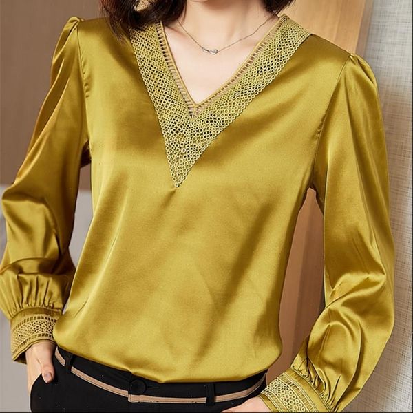 korean silk v neck women blouses long sleeve embroidered satin white plus size
korean silk v neck women blouses long sleeve embroidered satin white plus size
