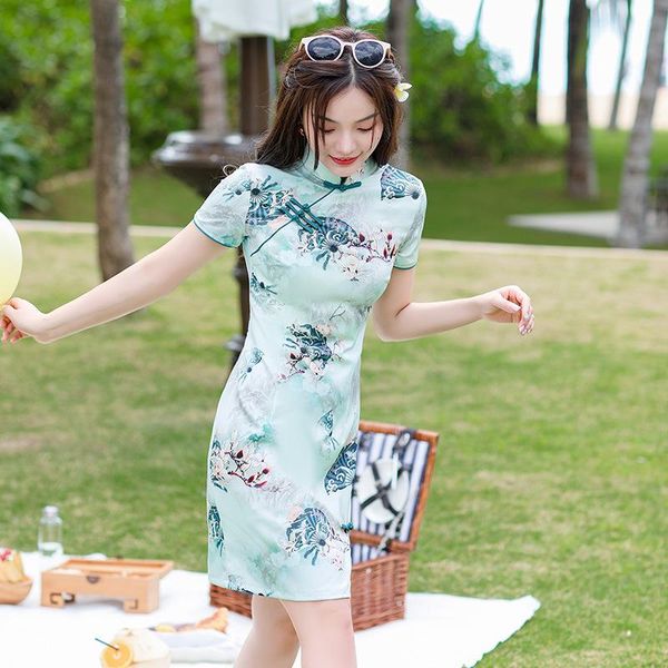 fan flower printed satin mandarin collar mini qipao traditional chinese women short sleeve dress daily student cheongsam ethnic clothin, Red
fan flower printed satin mandarin collar mini qipao traditional chinese women short sleeve dress daily student cheongsam ethnic clothin, Red