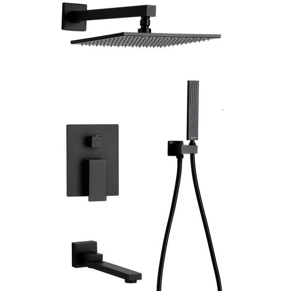 matte black three- functions rain shower faucet set wall mounted arm diverter mixer tap brass handheld spray bathroom sets
matte black three- functions rain shower faucet set wall mounted arm diverter mixer tap brass handheld spray bathroom sets