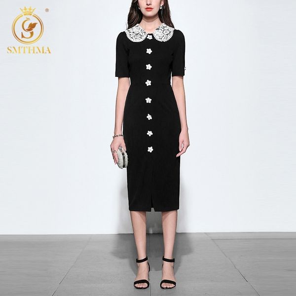 est fashion designer runway dress black summer women's short sleeve lace patchwork es 210520, Black;gray
est fashion designer runway dress black summer women's short sleeve lace patchwork es 210520, Black;gray