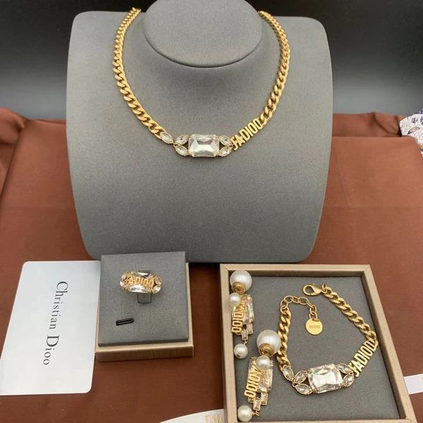 21 new wheat ear white diamond letter necklace female anchor same bracelet earrings ring set, Silver
21 new wheat ear white diamond letter necklace female anchor same bracelet earrings ring set, Silver