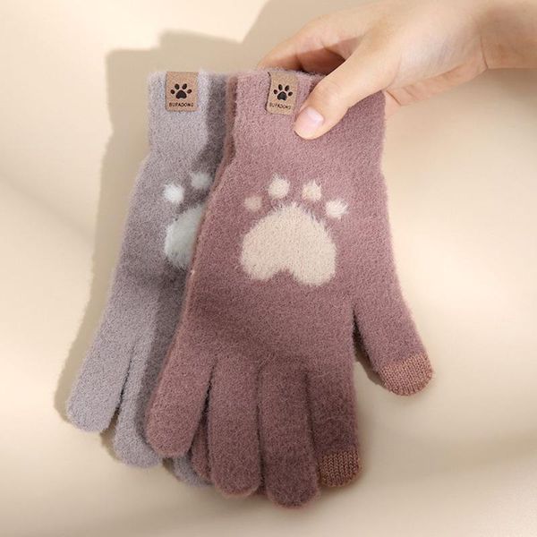 five fingers gloves women autumn winter cat pattern full-finger touch screen split finger fleece cold-proof warm outdoor mittens, Blue;gray
five fingers gloves women autumn winter cat pattern full-finger touch screen split finger fleece cold-proof warm outdoor mittens, Blue;gray